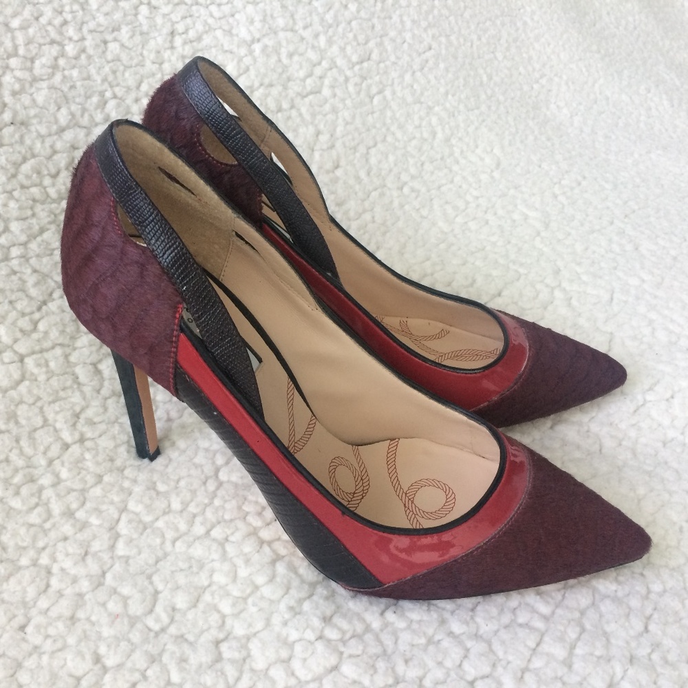 Lucy Choi London Pointed Toe Maroon Pumps